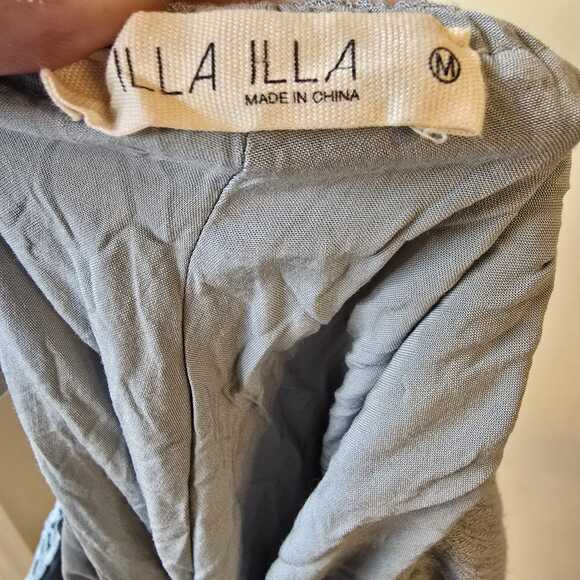 Illa Illa Crochet babydoll Dress Sz M Mint Tie Back Coquette Romantic Boho - Picture 9 of 9